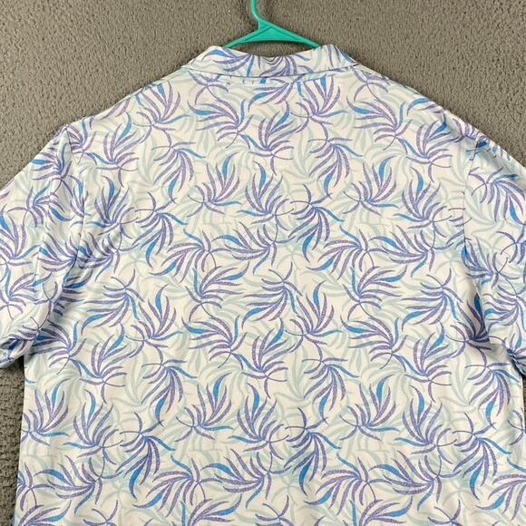 Nicklaus XXL Men's Golf Polo Shirt Blue Purple Leaf Eco Polyester Performance - Picture 9 of 9